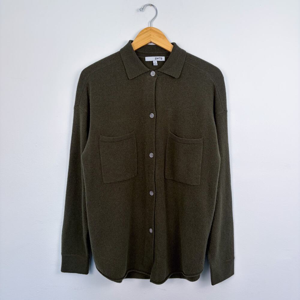 SWTR Merino Wool Yak Button Up Shacket Sweater Small